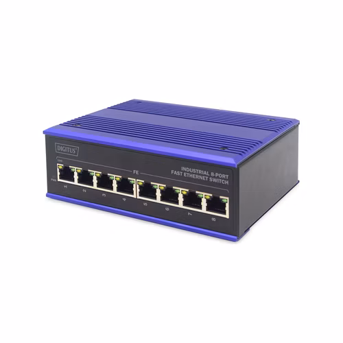 DIGITUS Professional Industrial 8-Port Fast Ethernet Switch