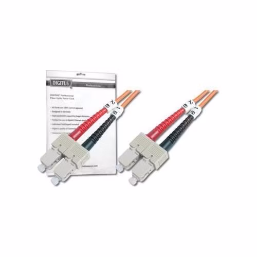 DIGITUS Fiber Optic Patch Cord, SC to SC, Multimode, OM1, 62.5/125 µ, Duplex Length 3m