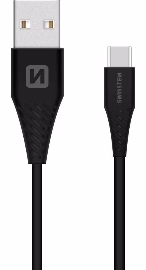 Swissten Datový Kabel Usb / Usb-C Černý 1,5M (9Mm)