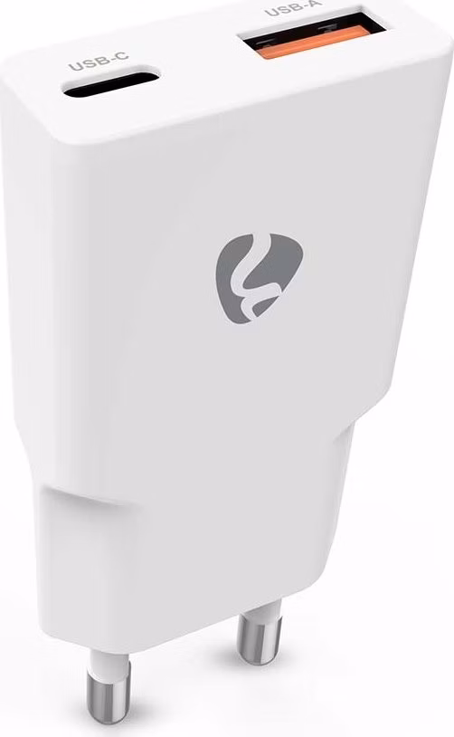 NEDIS síťová nabíječka/ 30 W/ PD 3.0/ rychlé nabíjení/ 1.5 / 2.0 / 2.22 / 3.0 A/ USB-A/ USB-C/ bílá