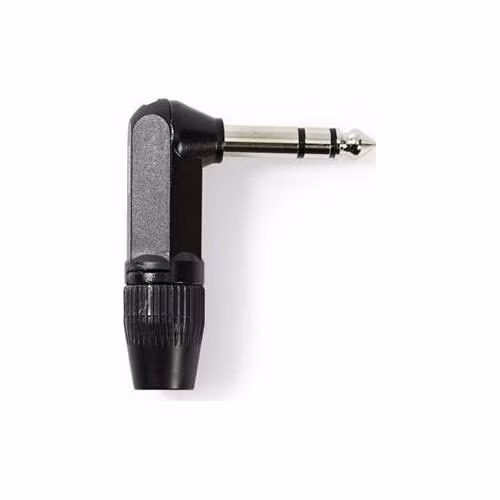 Nedis COTP23903BK - Stereofonní Audio Konektor | 6,35 mm Úhlová Zástrčka | Černá barva