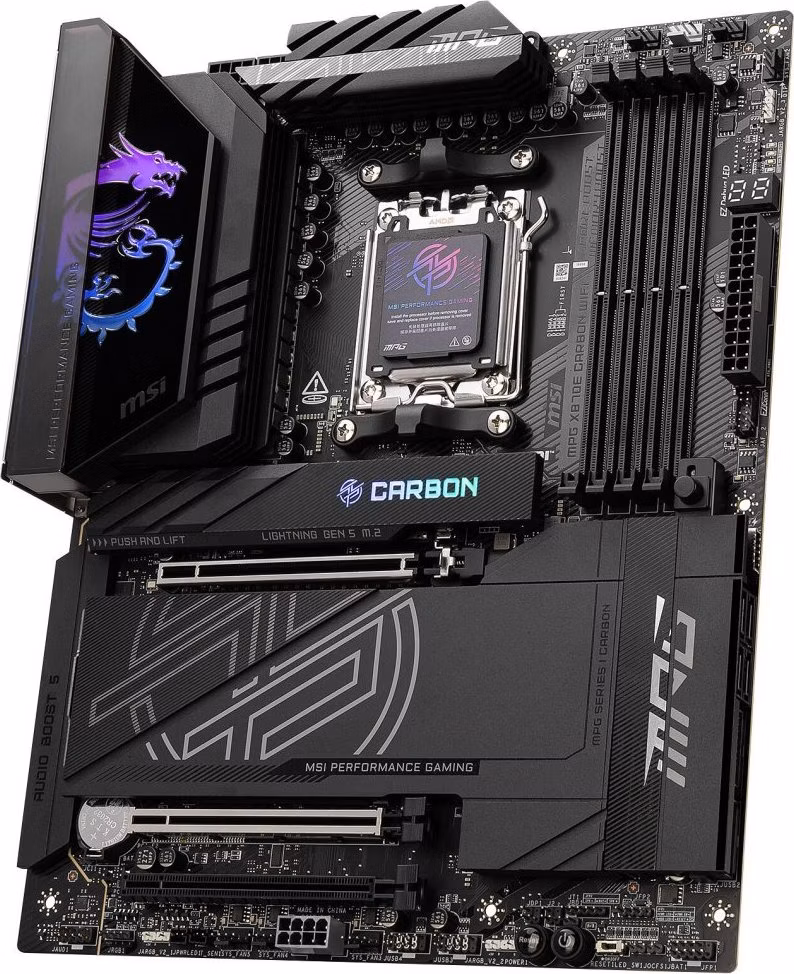 OPRAVENÉ - MSI MPG X870E CARBON WIFI / AMD X870E / AM5 / 4x DDR5 / 4x M.2 / HDMI / USB-C / WiFi / ATX