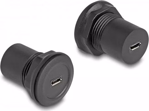 Delock Integrovaný konektor z USB 2.0 Typu Micro-B na USB 2.0 Typu Micro-B, černý