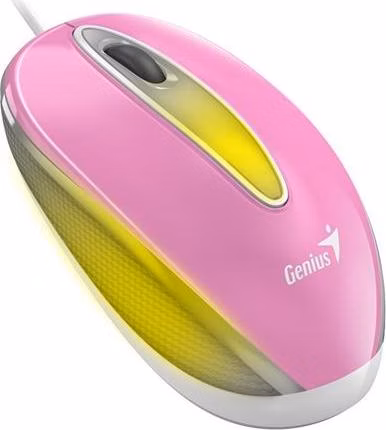 Genius DX-Mini / Myš, drátová, optická, 1000DPI, 3 tlačítka, USB, RGB LED, růžová