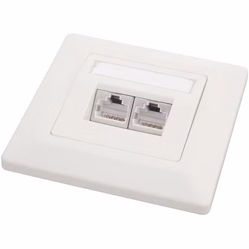 Zásuvka Solarix CAT6 STP 2 x RJ45 pod omietku biela