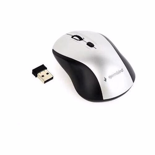 Gembird Myš MUSW-4B-02-BS, černo-stříbrná, bezdrátová, USB nano receiver