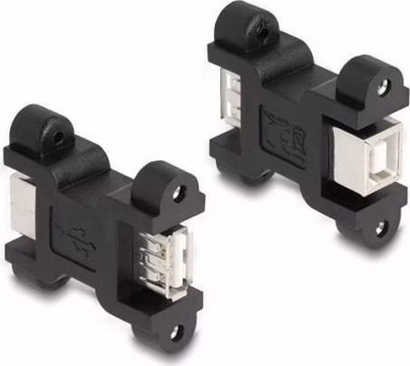 Delock Adaptér USB 2.0 ze zásuvky Typu-A na zásuvku Typu-B, se šroubovým připojením
