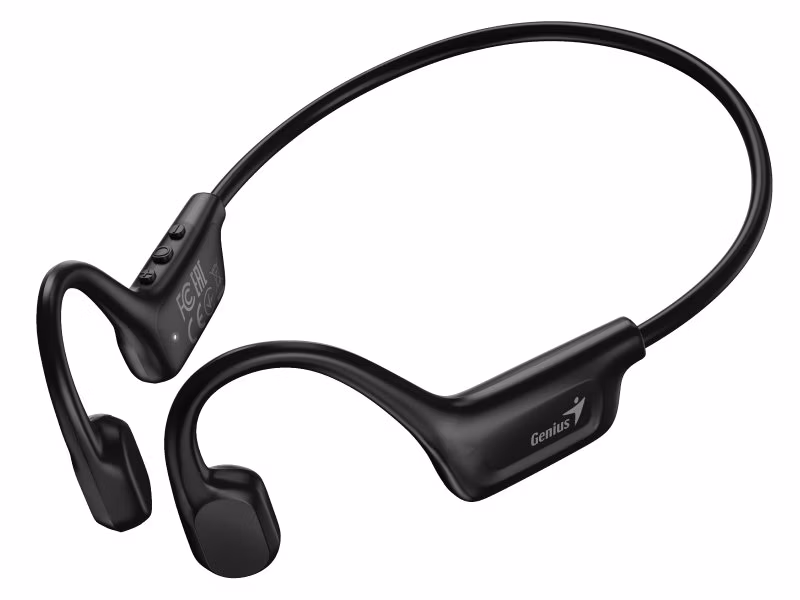 GENIUS bezdrátový headset HS-955BT/ sportovní/ přenos po kosti/ IPX7/ černý/ BT/ USB-C nabíjení