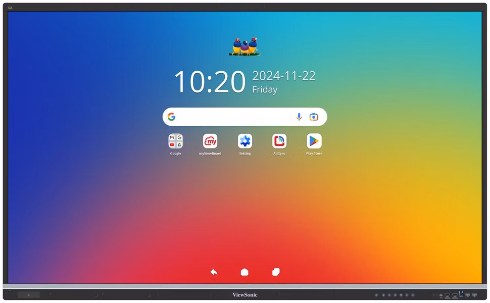 ViewSonic dotykový panel IFP6551 4K 65" Android 14 EDLA,50 Multi touch,400nits,16G RAM/128GB,OPS slot,HDMI, VGA, DP,USB