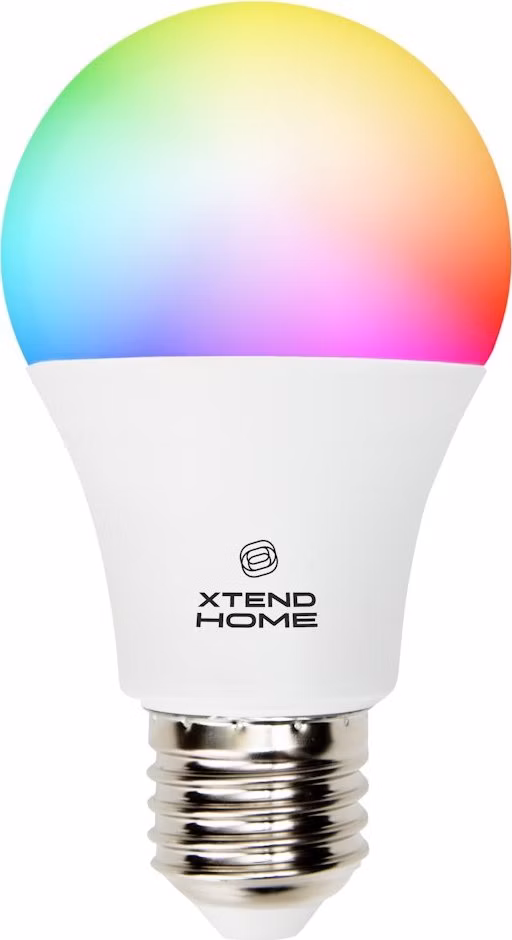 Xtend Home smart LED žárovka, E27, RGB+W, 11W, 1050lm, barevná, stmívatelná, WiFi, Tuya