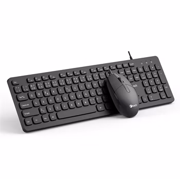 Klávesnice C-TECH KBM-105, drátový combo set s myší, USB, CZ/SK