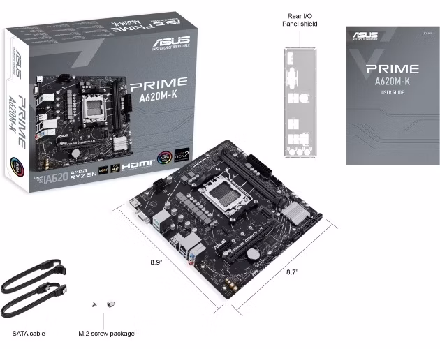 ASUS MB Sc AM5 PRIME A620M-K, AMD A620, 2xDDR5, 1xHDMI, 1xVGA, mATX