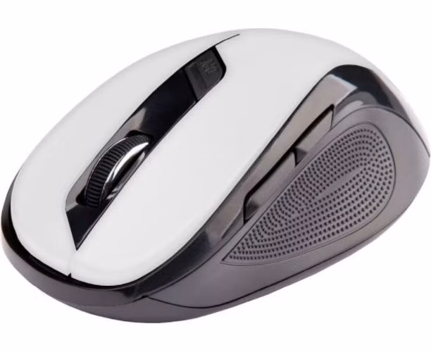 Myš C-TECH WLM-02, čiernobiela, bezdrôtová, 1600DPI, 6 tlačidiel, USB nano prijímač