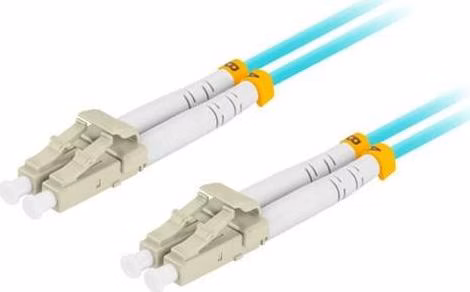 LANBERG optický patch cord MM LC/UPC-LC/UPC duplex 3m LSZH OM3 50/125 průměr 3mm, barva cyan