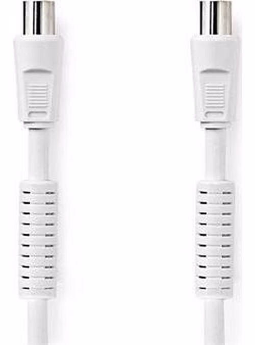 Nedis CSGL40020WT10- Koaxiální Kabel 120 dB | IEC (Koax) Zástrčka - IEC (Koax) Zásuvka | 1 m | Bílá