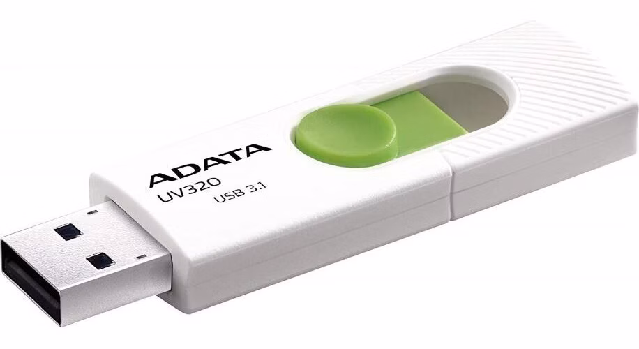 ADATA Flash disk UV320 32GB / USB 3.1 / bílo-zelená