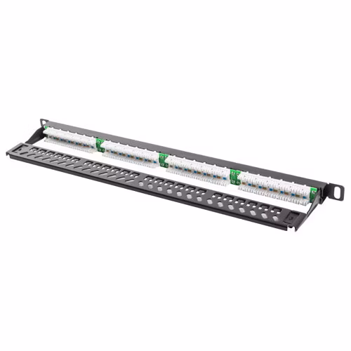 LANBERG PATCH PANEL 24 PORTŮ 0,5U 19" CAT.6 UTP ČERNÝ LANBERG