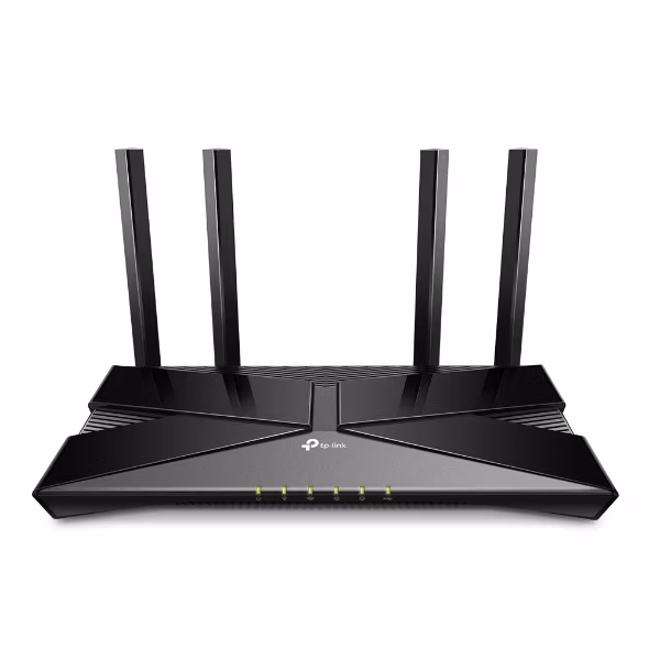 AX1800 Dual-Band Wi-Fi 6 Router SPEED: 574 Mbps at 2.4 GHz + 1201 Mbps at 5 GHz SPEC: 4× Antennas, Dual-Core CPU, 1× Gig