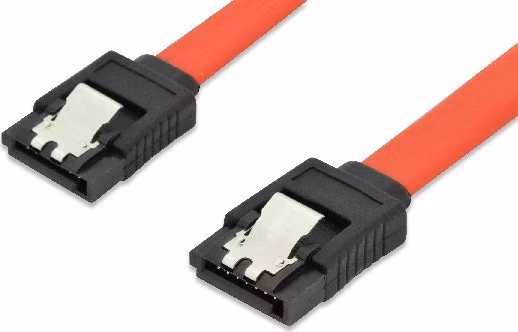 Ednet Připojovací kabel SATA, typ L, západka F / F, 0,5 m, přímý, SATA II / III, re
