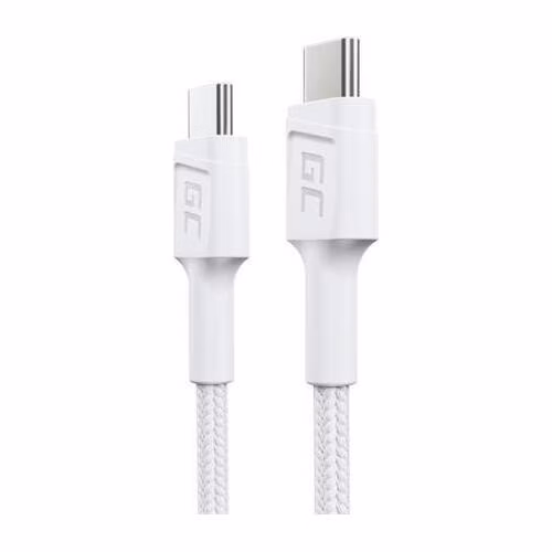 Green Cell PowerStream Cable White USB-C Type C 30cm with fast charging Power Delivery 60W, Ultra Charge, Quick Charge 3