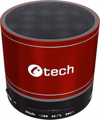 C-TECH reproduktor SPK-08R, bluetooth, baterie, USB-C, červená