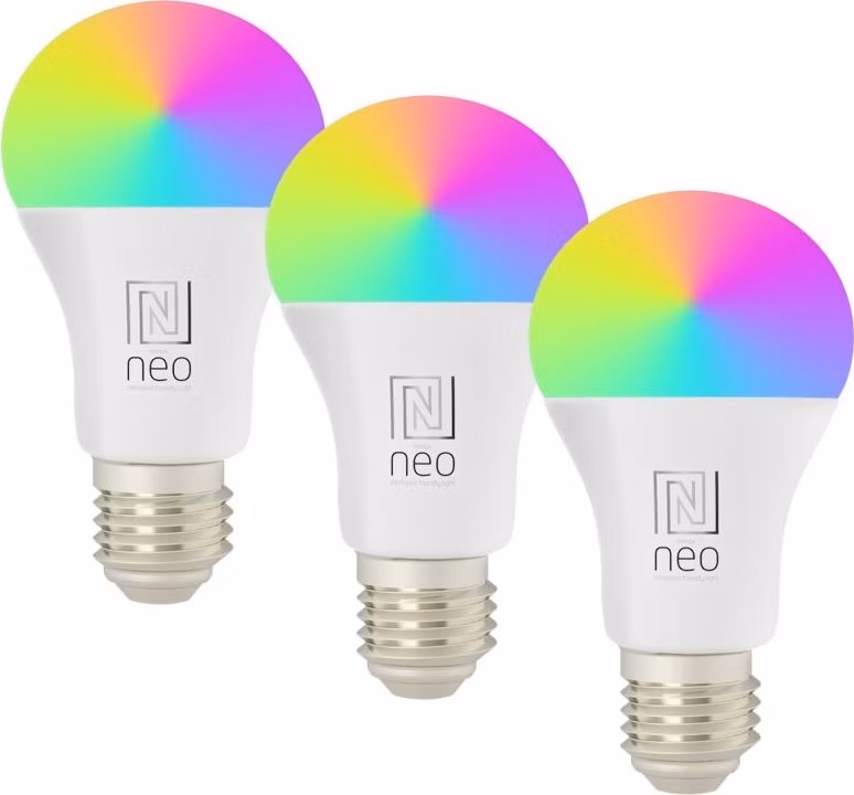 IMMAX NEO LITE SMART sada 3x žárovka LED E27 11W RGB+CCT barevná a bílá, stmívatelná, Wi-Fi, TUYA