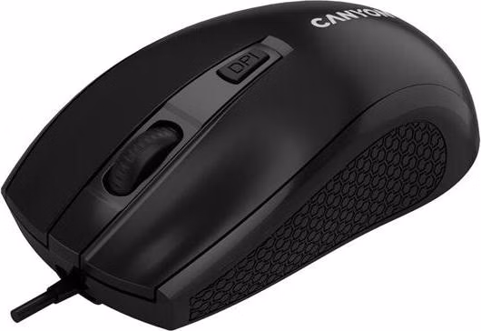 Canyon M-4, symetrická optická myš, USB, 1600 dpi, 4 tlačítka, čierna