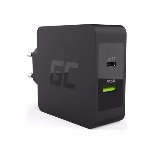 Green Cell Charger USB-C 45W PD with cable USB-C and extra USB port for Asus ZenBook, HP Spectre, HP Envy x2 and others