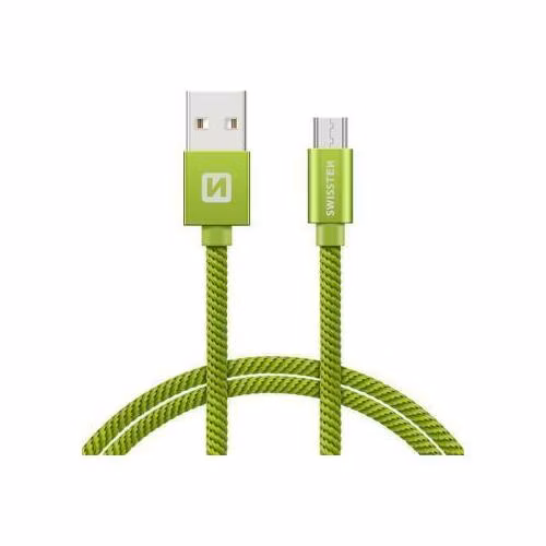 SWISSTEN DATA CABLE USB / MICRO USB TEXTILE 2,0M GREEN