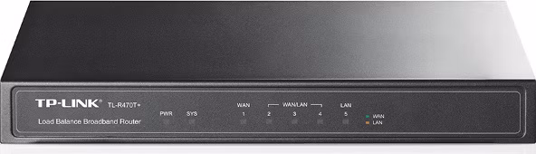 TP-Link TL-R470T+ / 5port Multi-WAN router/1x WAN, 1x LAN, 3 x měnitelný WAN/LAN