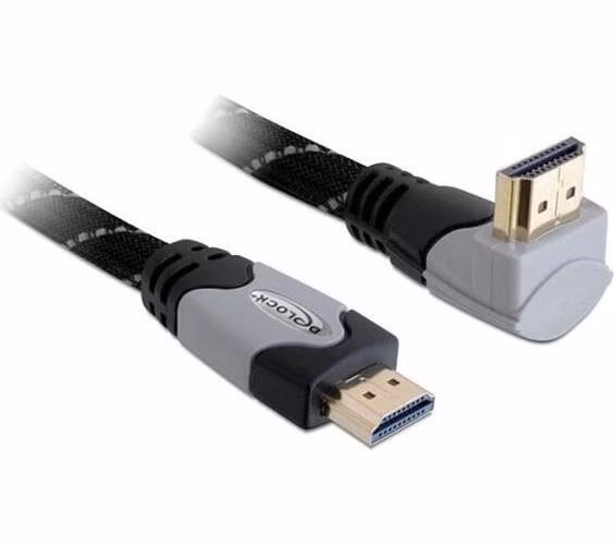 Delock Kabel High Speed HDMI with Ethernet – HDMI A samec > HDMI A samec pravoúhlý 4K 1 m