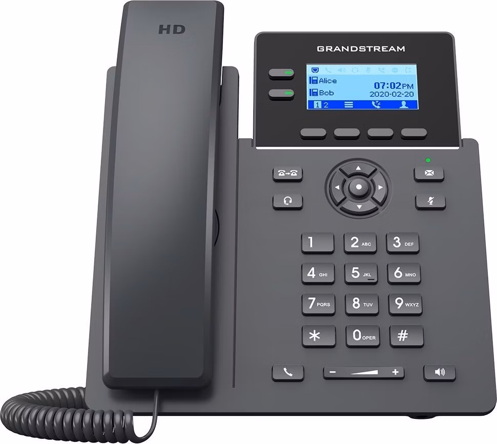 Grandstream GRP2602W/ VoIP telefon/ 2,21" podsvícený grafický display/ 4x SIP/ 2x LAN 10/100 Mbps/ PoE/ WiFi/ GDMS