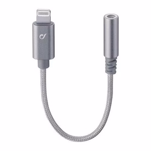 CellularLine Music Enabler z konektora Lightning na 3,5 mm jack, MFI certifikácia, sivý