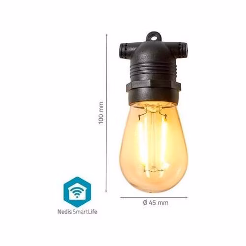 Nedis WIFILP01F10 SmartLife Dekorativní řetěz | Wi-Fi | Teplá Bílá | 10 LED's | 9 m | Android™ / IOS