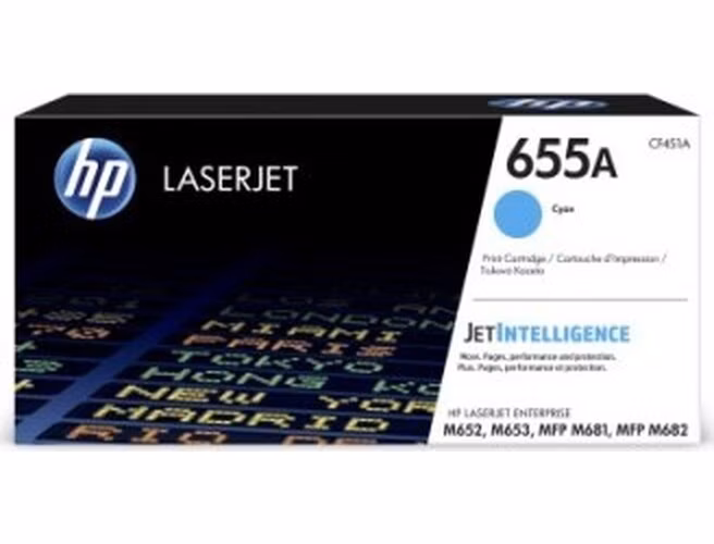 HP 655A Cyan Original LaserJet Toner Cartridge (CF451A) (10,500 pages)