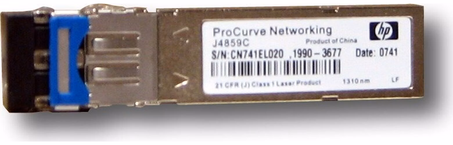 SFP transceiver 1,25Gbps, 1000BASE-LX, SM, 20km, 1310nm (FP), LC duplex, 0 až 70°C, 3,3V, DMI, HP kompatibilní J4859D