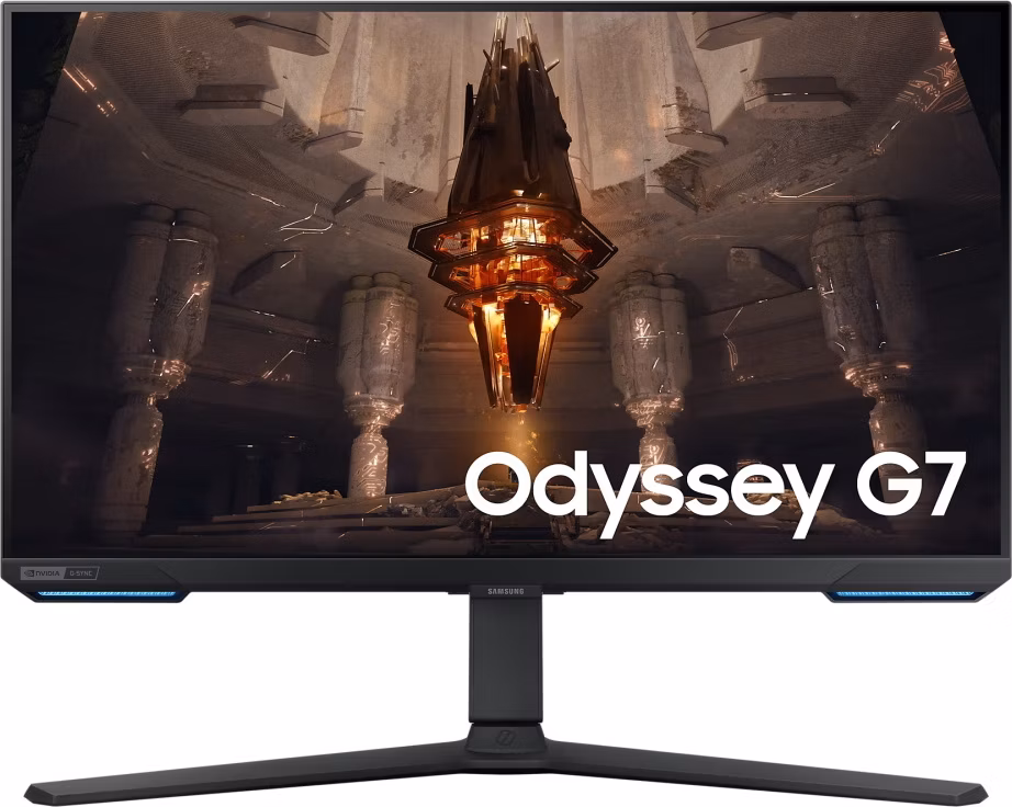 Samsung LCD Odyssey G70B 28" IPS/3840x2160/144Hz/1ms/DP/2xHDMI/2xUSB 3.0/RJ-45/výškově nastavitelný/pivot/vesa/repro