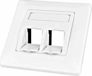 Dátová zásuvka pod omietku pre 2 moduly (45°),prázdna,RAL9010
