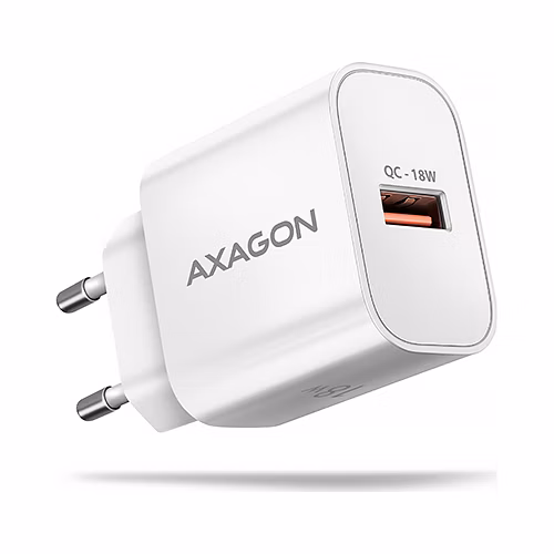 AXAGON ACU-QC18W, Nabíječka do sítě 18W, 1x port USB-A, QC3.0/AFC/Apple, bílá