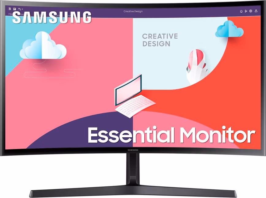 Samsung Essential S366C 27" / Prohnutý / FullHD 1920x1080 / VA / 4ms / 75Hz / Jack/VGA/HDMI/VESA