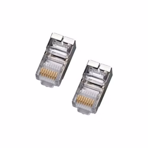 Tienený konektor STP RJ45-8p8c,50µ" Au, lanko, Cat5e, (100ks)