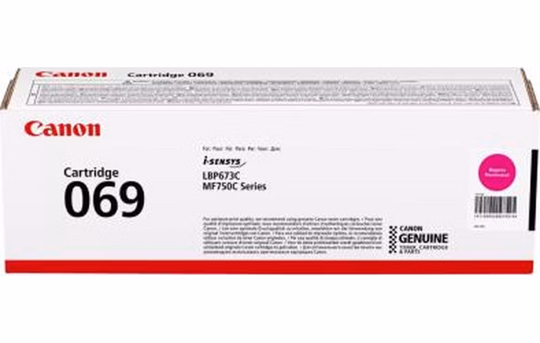 Canon originální toner Cartridge 069 M magenta, MF752Cdw, 754Cdw, LBP673Cdw, kapacita 1 900 stran