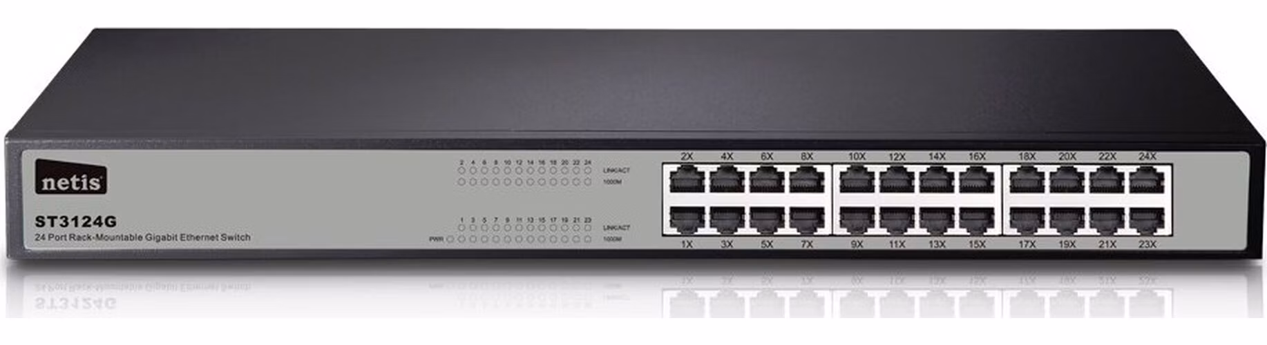 STONET by NETIS ST3124GS GBit switch / 24x 10/100/1000Mbps / 24port rack kovový