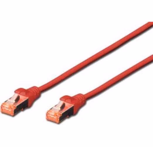 Digitus Patch Cable, S-FTP, CAT 6, AWG 27/7, LSOH, Měď, červený 10m