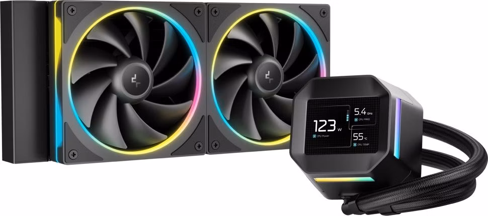 DEEPCOOL vodní chladič LM240 / 2x120mm ARGB fan / 4pin PWM / displej /  černý