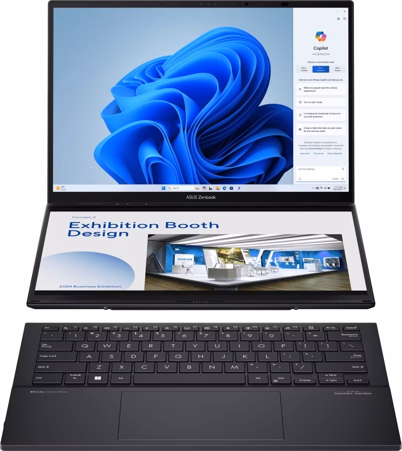ASUS Zenbook Duo 14 OLED/UX8406CA-OLED304WZ/U9-285H/14"/WUXGA/T/32GB/1TB/Intel int/W11H/Gray/2R