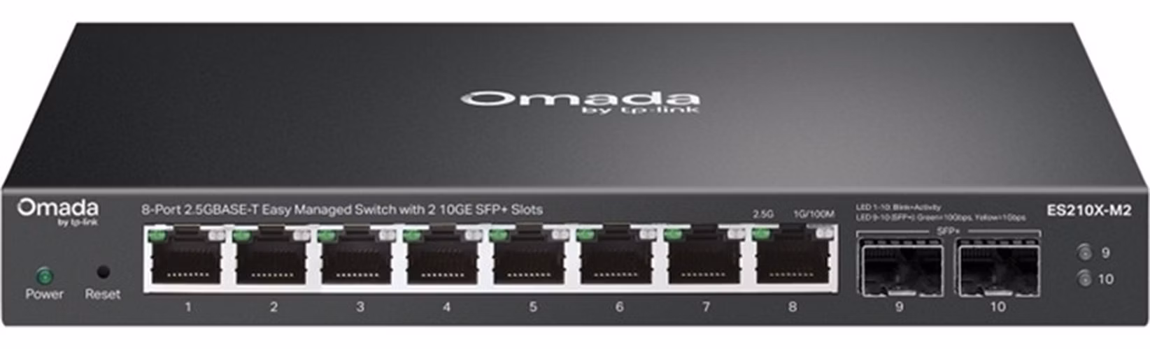 TP-Link ES210X-M2 Omada 8portový 2.5G BASE-T Easy Managed switch se 2 sloty 10GE SFP+