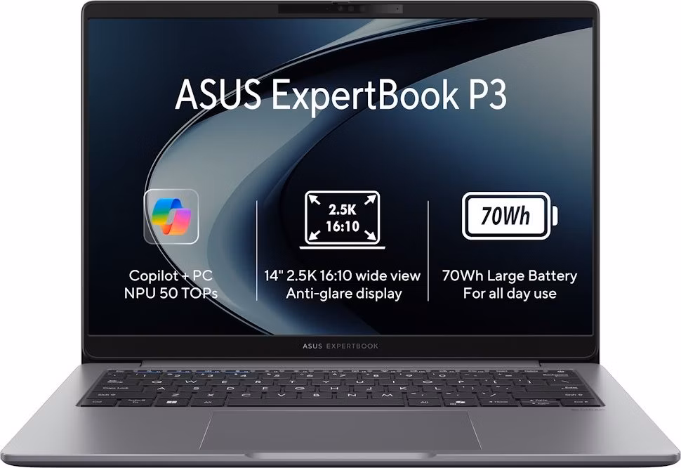 ASUS ExpertBook PM/ R5 AI 330/ 16GB/ 512GB SSD/ Radeon® Graphics/ 14"WQXGA,matný/ W11H/ šedý