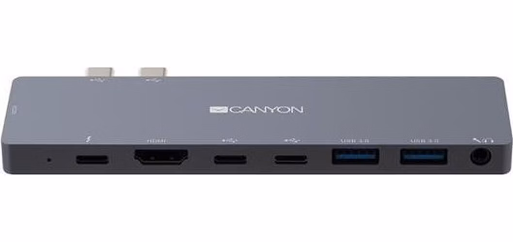 Canyon DS-8, Thunderbolt 3 Docking Station, 8 portov, 1xThunderbolt 3 +2xUSB-C+2xUSB3.0+2xHDM+1xAudio 3.5mm