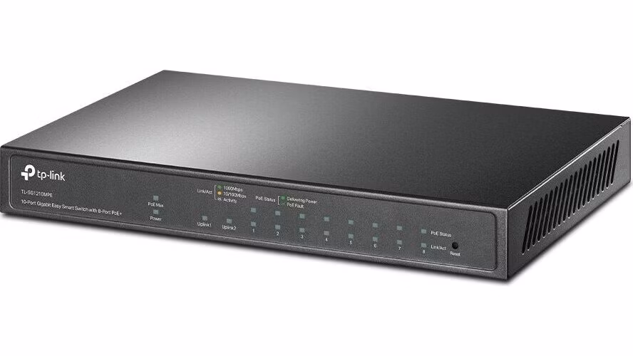 10-Port Gigabit Easy Smart Switch with 8-Port PoE+ PORT: 8× Gigabit PoE+ Ports, 2x Gigabit Non-PoE Ports, 1× Combo Gigab